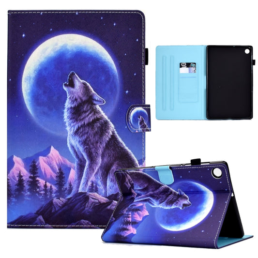 For Samsung Galaxy Tab A8 Sewing Pen Slot Leather Tablet Case(Night Wolf) - Other Galaxy Tab PC by buy2fix | Online Shopping UK | buy2fix