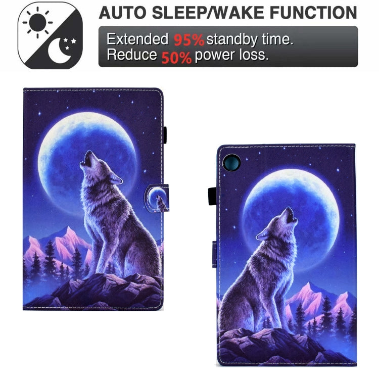 For Samsung Galaxy Tab A8 Sewing Pen Slot Leather Tablet Case(Night Wolf) - Other Galaxy Tab PC by buy2fix | Online Shopping UK | buy2fix