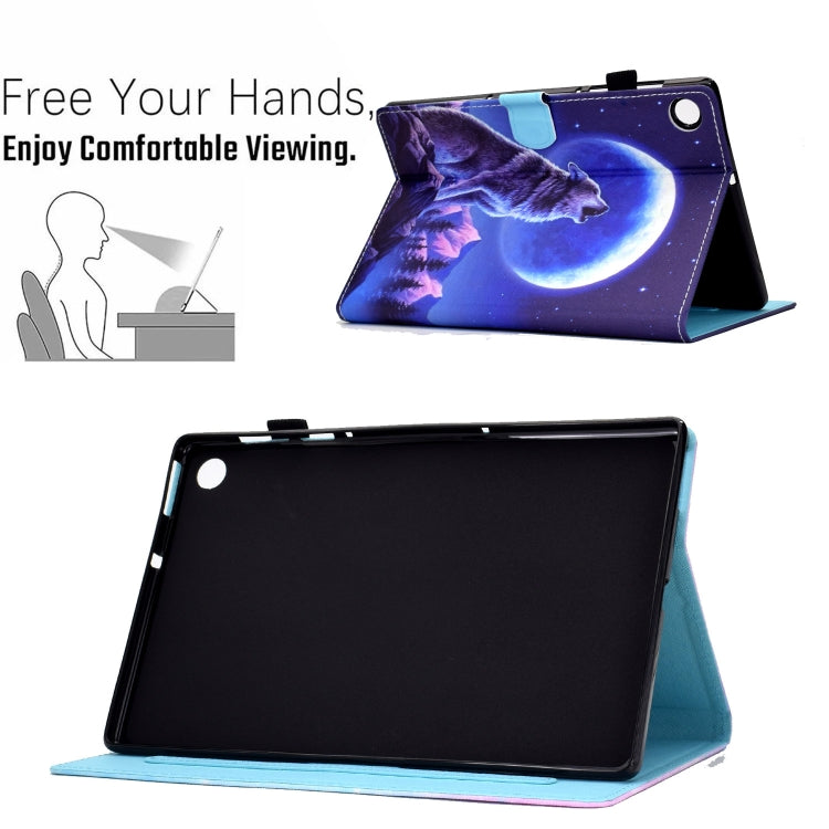 For Samsung Galaxy Tab A8 Sewing Pen Slot Leather Tablet Case(Night Wolf) - Other Galaxy Tab PC by buy2fix | Online Shopping UK | buy2fix