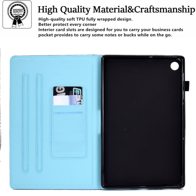 For Samsung Galaxy Tab A8 Sewing Pen Slot Leather Tablet Case(Night Wolf) - Other Galaxy Tab PC by buy2fix | Online Shopping UK | buy2fix