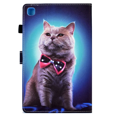For Samsung Galaxy Tab A7 10.4 2020 T500 Sewing Pen Slot Leather Tablet Case(Bow Tie Cat) - Other Galaxy Tab PC by buy2fix | Online Shopping UK | buy2fix
