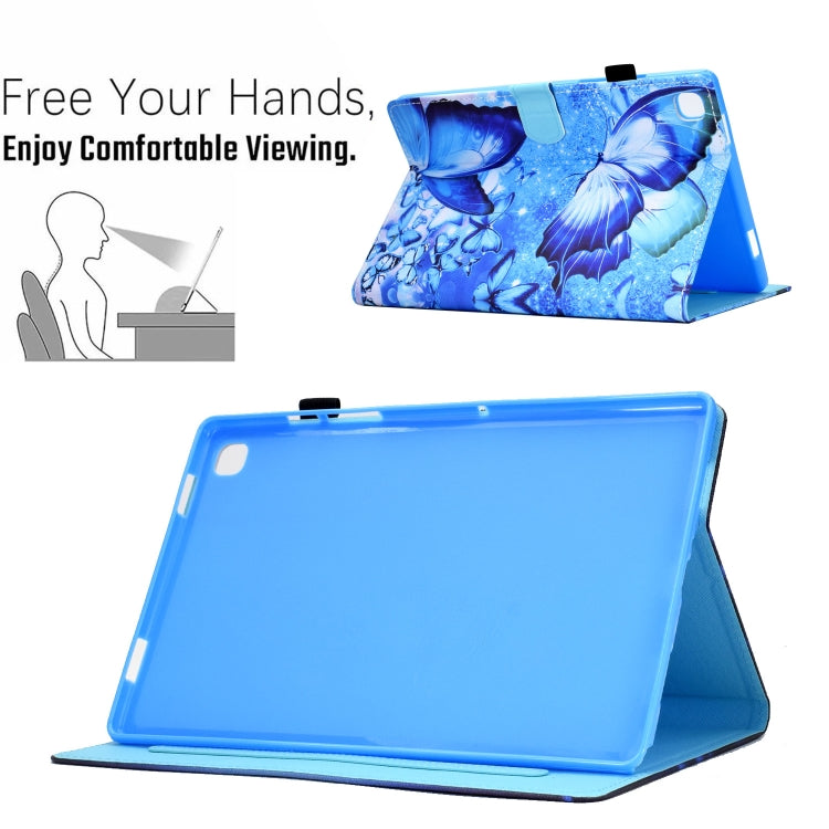 For Samsung Galaxy Tab A 10.1 2019 T510 Sewing Pen Slot Leather Tablet Case(Butterflies) - Tab A 10.1 (2019) T510 / T515 by buy2fix | Online Shopping UK | buy2fix