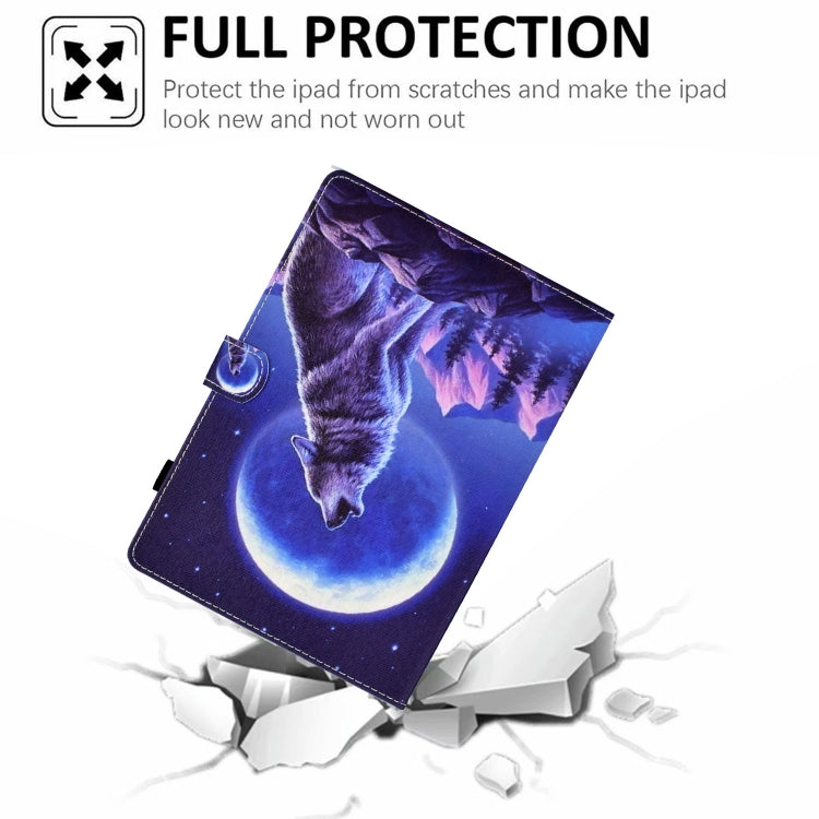 For Samsung Galaxy Tab A 10.1 2019 T510 Sewing Pen Slot Leather Tablet Case(Night Wolf) - Tab A 10.1 (2019) T510 / T515 by buy2fix | Online Shopping UK | buy2fix