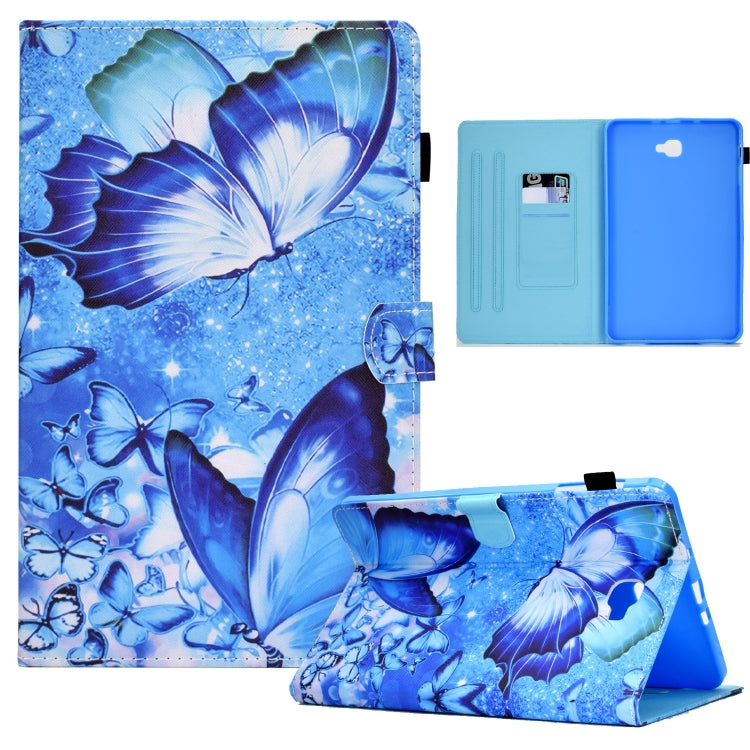 For Samsung Galaxy Tab A 10.1 2016 T580 Sewing Pen Slot Leather Tablet Case(Butterflies) by buy2fix
