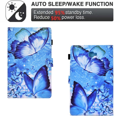 For Samsung Galaxy Tab A 10.1 2016 T580 Sewing Pen Slot Leather Tablet Case(Butterflies) by buy2fix