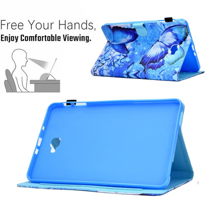 For Samsung Galaxy Tab A 10.1 2016 T580 Sewing Pen Slot Leather Tablet Case(Butterflies) by buy2fix