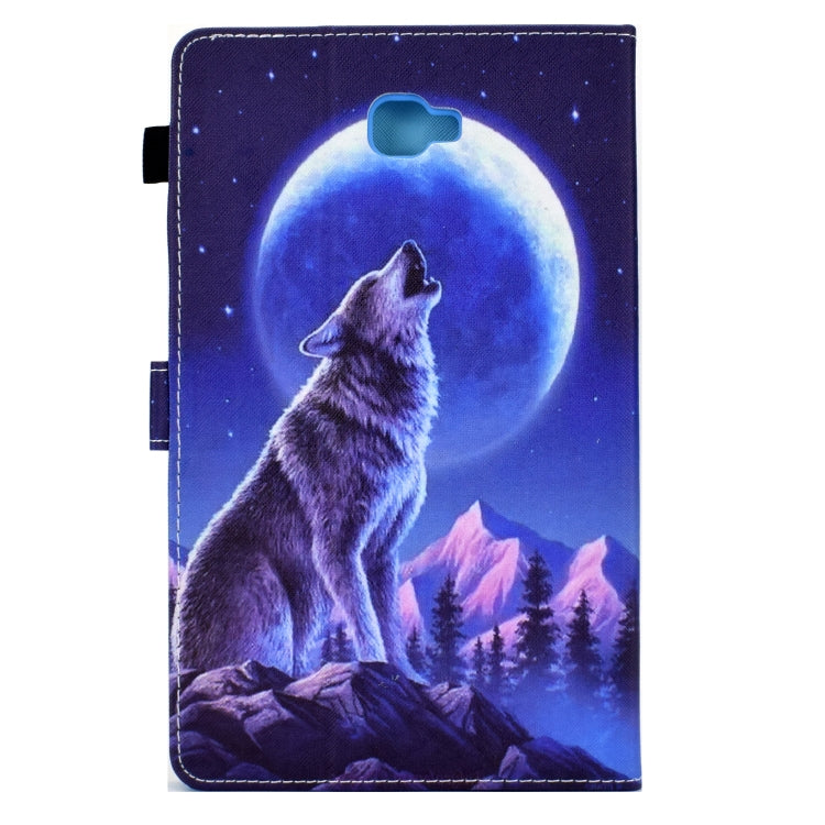 For Samsung Galaxy Tab A 10.1 2016 T580 Sewing Pen Slot Leather Tablet Case(Night Wolf) - Tab A 10.1 by buy2fix | Online Shopping UK | buy2fix