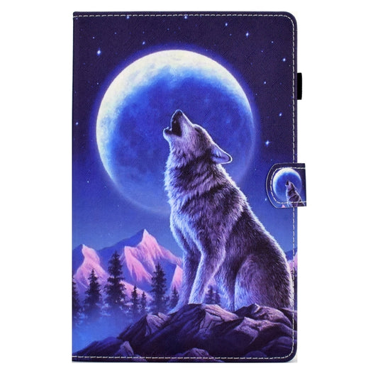 For Samsung Galaxy Tab S6 Lite T610 Sewing Pen Slot Leather Tablet Case(Night Wolf) - Tab S6 Lite P610 / P615 by buy2fix | Online Shopping UK | buy2fix