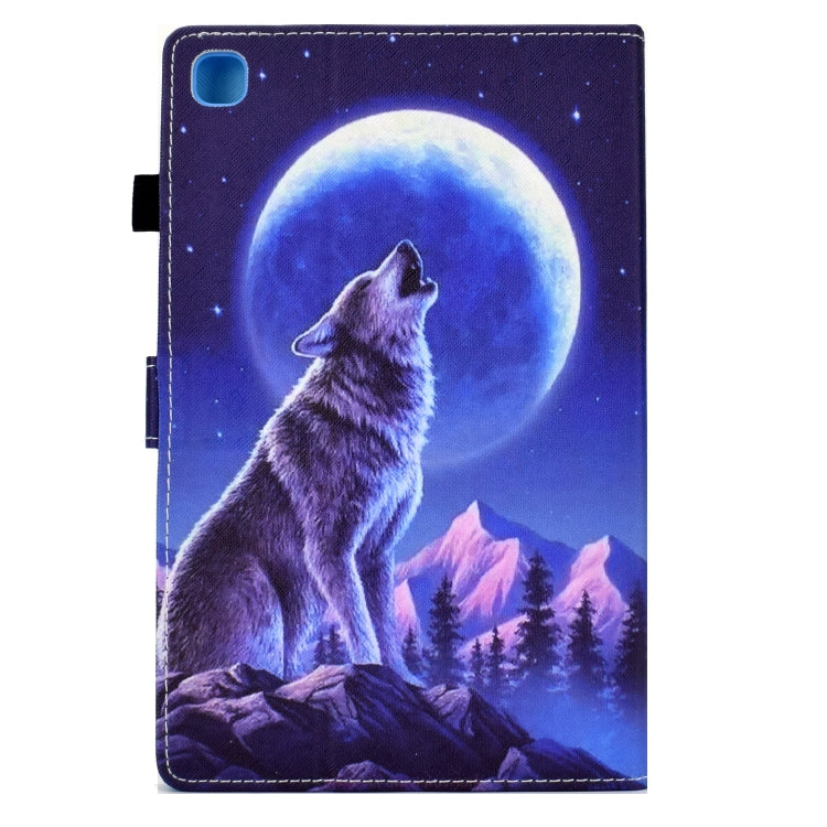 For Samsung Galaxy Tab S6 Lite T610 Sewing Pen Slot Leather Tablet Case(Night Wolf) - Tab S6 Lite P610 / P615 by buy2fix | Online Shopping UK | buy2fix