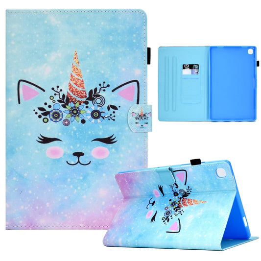 For Samsung Galaxy Tab S6 Lite T610 Sewing Pen Slot Leather Tablet Case(Wildebeest) - Tab S6 Lite P610 / P615 by buy2fix | Online Shopping UK | buy2fix