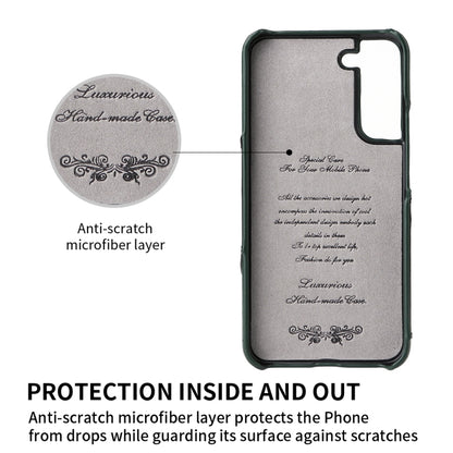 For Samsung Galaxy S22 5G Fierre Shann Oil Wax Texture Genuine Leather Back Phone Case with 360 Degree Rotation Holder & Card Slot(Black) - Galaxy S22 5G Cases by FIERRE SHANN | Online Shopping UK | buy2fix