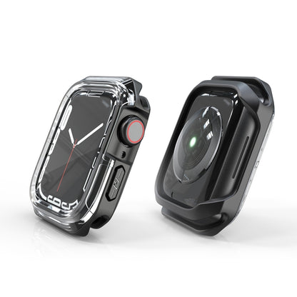 Transparent Two-color Armor Case For Apple Watch Series 9 / 8 / 7 45mm(Black) by buy2fix