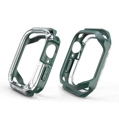 Transparent Two-color Armor Case For Apple Watch Series 9 / 8 / 7 45mm(Green) by buy2fix