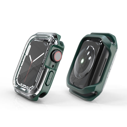 Transparent Two-color Armor Case For Apple Watch Series 9 / 8 / 7 45mm(Green) by buy2fix