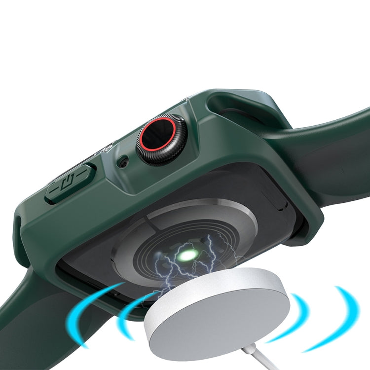 Transparent Two-color Armor Case For Apple Watch Series 9 / 8 / 7 45mm(Green) by buy2fix