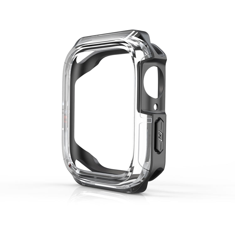 Transparent Two-color Armor Case For Apple Watch Series 9 / 8 / 7 41mm(Black) by buy2fix