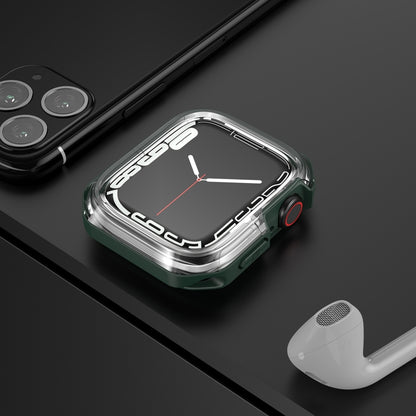 Transparent Two-color Armor Case For Apple Watch Series 9 / 8 / 7 41mm(Green) by buy2fix