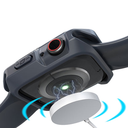 Transparent Two-color Armor Case For Apple Watch Series 9 / 8 / 7 41mm(Midnight Blue) by buy2fix