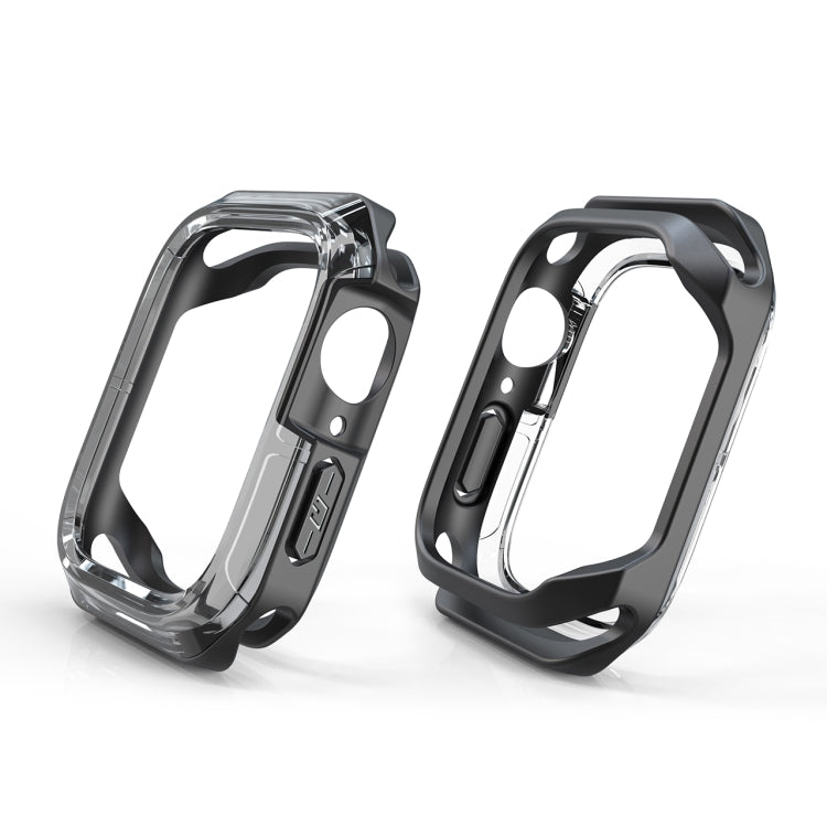 Transparent Two-color Armor Case For Apple Watch Series 6 & SE & 5 & 4 44mm(Transparent Black) by buy2fix