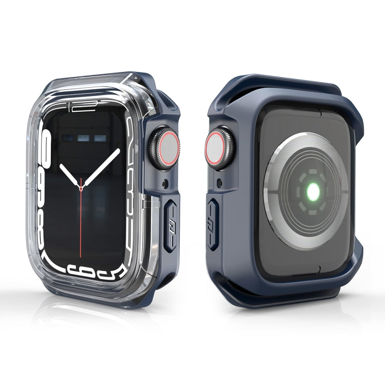 Transparent Two-color Armor Case For Apple Watch Series 6 & SE & 5 & 4 44mm(Midnight Blue) by buy2fix