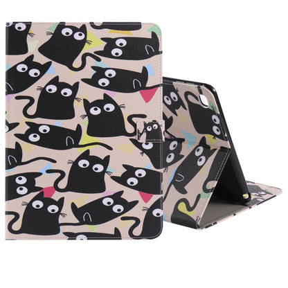 For iPad 5 & 6 Colored Drawing Pattern Horizontal Flip PU Leather Case with Holder & Card Slots & Wallet & Sleep / Wake-up Function(Little Cat) - More iPad Cases by buy2fix | Online Shopping UK | buy2fix