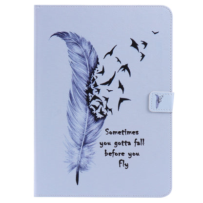 For iPad 5 & 6 Colored Drawing Pattern Horizontal Flip PU Leather Case with Holder & Card Slots & Wallet & Sleep / Wake-up Function(Feather) - More iPad Cases by buy2fix | Online Shopping UK | buy2fix