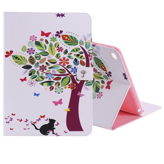 For iPad 5 & 6 Colored Drawing Pattern Horizontal Flip PU Leather Case with Holder & Card Slots & Wallet & Sleep / Wake-up Function(Cat and Tree) - More iPad Cases by buy2fix | Online Shopping UK | buy2fix