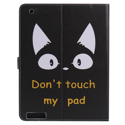 Colored Drawing Pattern Horizontal Flip PU Leather Case with Holder & Card Slots & Wallet & Sleep / Wake-up Function(Cat Ears) - iPad 4 & 3 & 2 Cases by buy2fix | Online Shopping UK | buy2fix