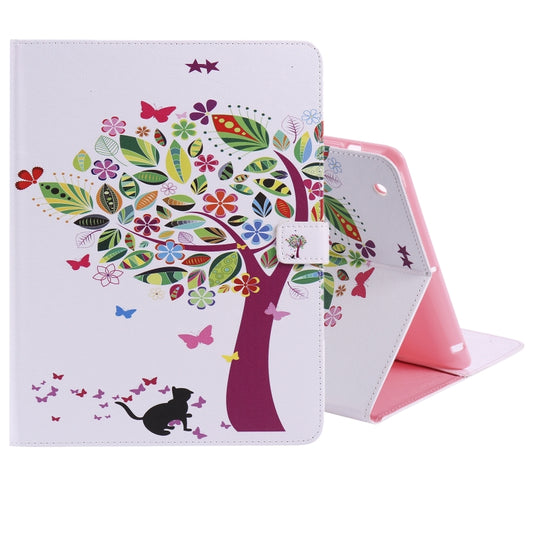 Colored Drawing Pattern Horizontal Flip PU Leather Case with Holder & Card Slots & Wallet & Sleep / Wake-up Function(Cat and Tree) - iPad 4 & 3 & 2 Cases by buy2fix | Online Shopping UK | buy2fix