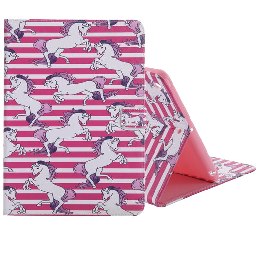 Colored Drawing Pattern Horizontal Flip PU Leather Case with Holder & Card Slots & Wallet & Sleep / Wake-up Function(Horse) - iPad 9.7 (2018) & (2017) Cases by buy2fix | Online Shopping UK | buy2fix