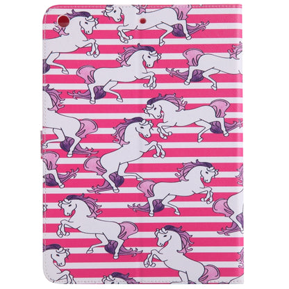 Colored Drawing Pattern Horizontal Flip PU Leather Case with Holder & Card Slots & Wallet & Sleep / Wake-up Function(Horse) - iPad 9.7 (2018) & (2017) Cases by buy2fix | Online Shopping UK | buy2fix