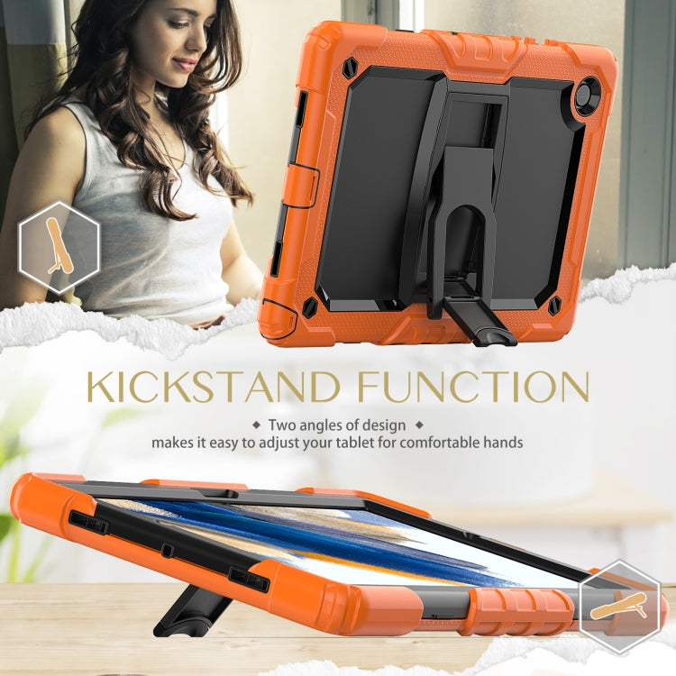 For Samsung Galaxy Tab A8 10.5 2021 Shockproof Black Silicone + PC Tablet Protective Case(Orange) - Other Galaxy Tab PC by buy2fix | Online Shopping UK | buy2fix