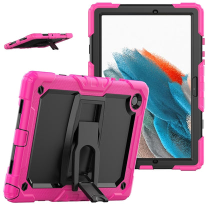 For Samsung Galaxy Tab A8 10.5 2021 Shockproof Black Silicone + PC Tablet Protective Case(Rose Red) - Other Galaxy Tab PC by buy2fix | Online Shopping UK | buy2fix