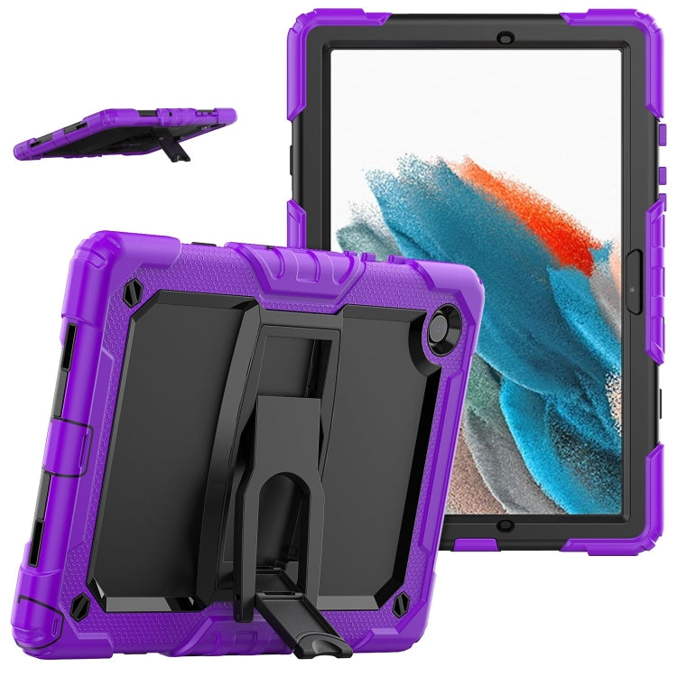 For Samsung Galaxy Tab A8 10.5 2021 Shockproof Black Silicone + PC Tablet Protective Case(Purple) - Other Galaxy Tab PC by buy2fix | Online Shopping UK | buy2fix