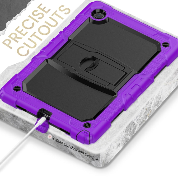 For Samsung Galaxy Tab A8 10.5 2021 Shockproof Black Silicone + PC Tablet Protective Case(Purple) - Other Galaxy Tab PC by buy2fix | Online Shopping UK | buy2fix