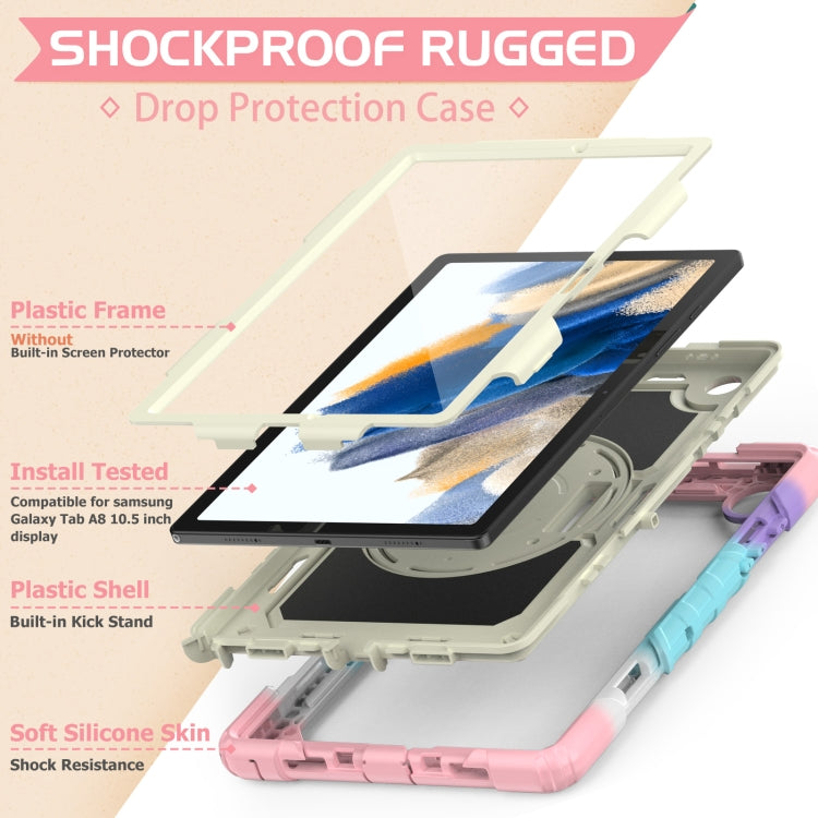 For Samsung Galaxy Tab A8 10.5 2021 Shockproof Beige Silicone + PC Tablet Protective Case(Camouflage Pink) - Other Galaxy Tab PC by buy2fix | Online Shopping UK | buy2fix