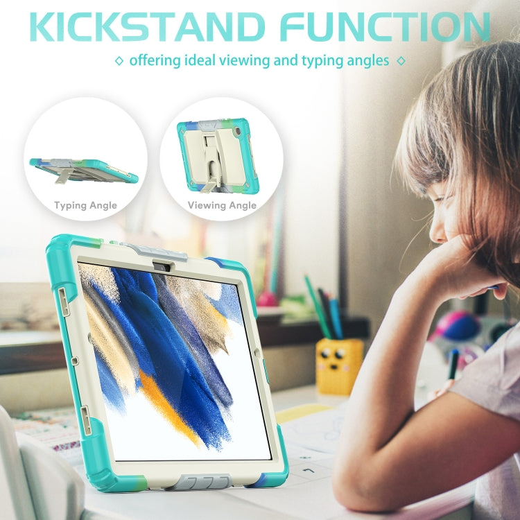 For Samsung Galaxy Tab A8 10.5 2021 Shockproof Beige Silicone + PC Tablet Protective Case(Camouflage Light Blue) - Other Galaxy Tab PC by buy2fix | Online Shopping UK | buy2fix