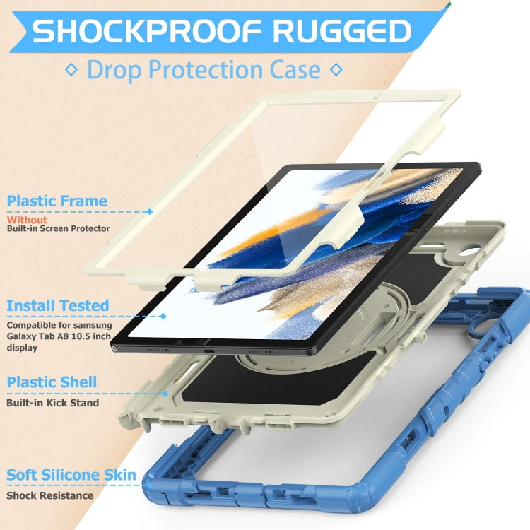 For Samsung Galaxy Tab A8 10.5 2021 Shockproof Beige Silicone + PC Tablet Protective Case(Light Blue) - Other Galaxy Tab PC by buy2fix | Online Shopping UK | buy2fix