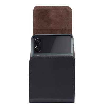 For Huawei P50 Pocket Genuine Leather Waist Hanging Phone Case(Black) - Huawei Cases by buy2fix | Online Shopping UK | buy2fix
