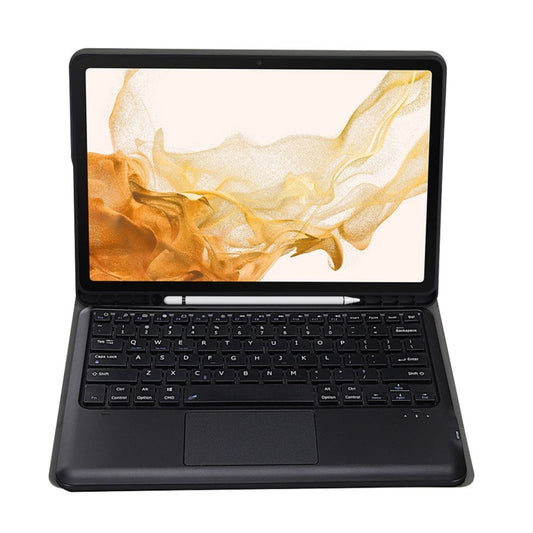 A800B-A Split Bluetooth Keyboard Leather Case with Holder & Pen Slot & Touchpad For Samsung Galaxy Tab S8+ X800(Blue) by buy2fix