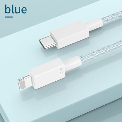 27W PD USB-C / Type-C to 8 Pin Fast Charging Braided Data Cable, Cable Length: 1m(Blue) by buy2fix
