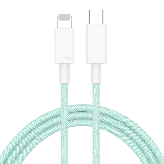 27W PD USB-C / Type-C to 8 Pin Fast Charging Braided Data Cable, Cable Length: 1m(Green) by buy2fix