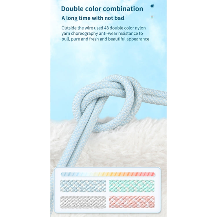 27W PD USB-C / Type-C to 8 Pin Fast Charging Braided Data Cable, Cable Length: 1m(Blue) by buy2fix