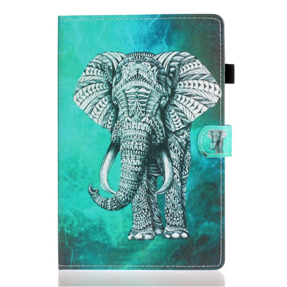 For Samsung Galaxy Tab A8 10.5 2021 Painted Left and Right Flat Leather Tablet Case(Elephant) - Other Galaxy Tab PC by buy2fix | Online Shopping UK | buy2fix