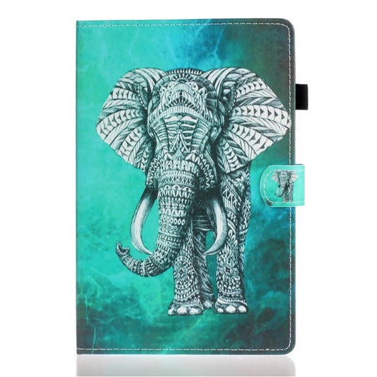 For Samsung Galaxy Tab A8 10.5 2021 Painted Left and Right Flat Leather Tablet Case(Elephant) - Other Galaxy Tab PC by buy2fix | Online Shopping UK | buy2fix