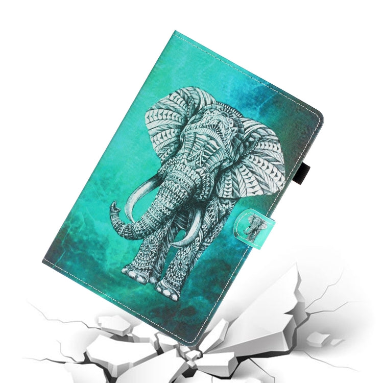For Samsung Galaxy Tab A8 10.5 2021 Painted Left and Right Flat Leather Tablet Case(Elephant) - Other Galaxy Tab PC by buy2fix | Online Shopping UK | buy2fix