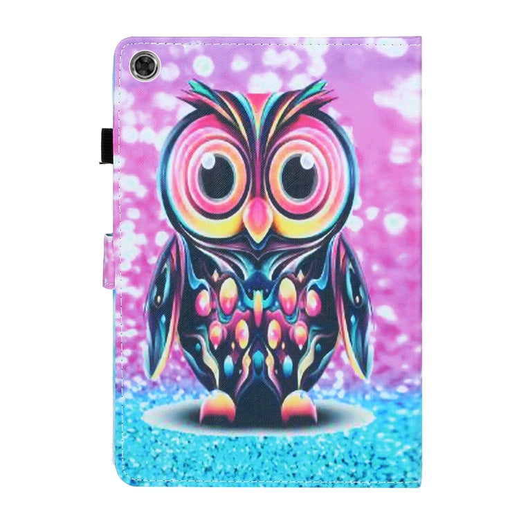 For Samsung Galaxy Tab A8 10.5 2021 Painted Left and Right Flat Leather Tablet Case(Owl) - Other Galaxy Tab PC by buy2fix | Online Shopping UK | buy2fix