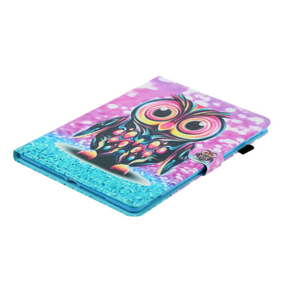 For Samsung Galaxy Tab A8 10.5 2021 Painted Left and Right Flat Leather Tablet Case(Owl) - Other Galaxy Tab PC by buy2fix | Online Shopping UK | buy2fix