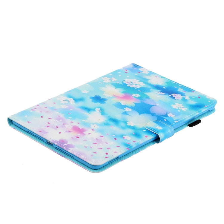 For Samsung Galaxy Tab A8 10.5 2021 Painted Left and Right Flat Leather Tablet Case(Petal Rain) - Other Galaxy Tab PC by buy2fix | Online Shopping UK | buy2fix