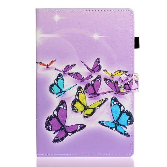 For Samsung Galaxy Tab A8 10.5 2021 Painted Left and Right Flat Leather Tablet Case(Butterfly) - Other Galaxy Tab PC by buy2fix | Online Shopping UK | buy2fix